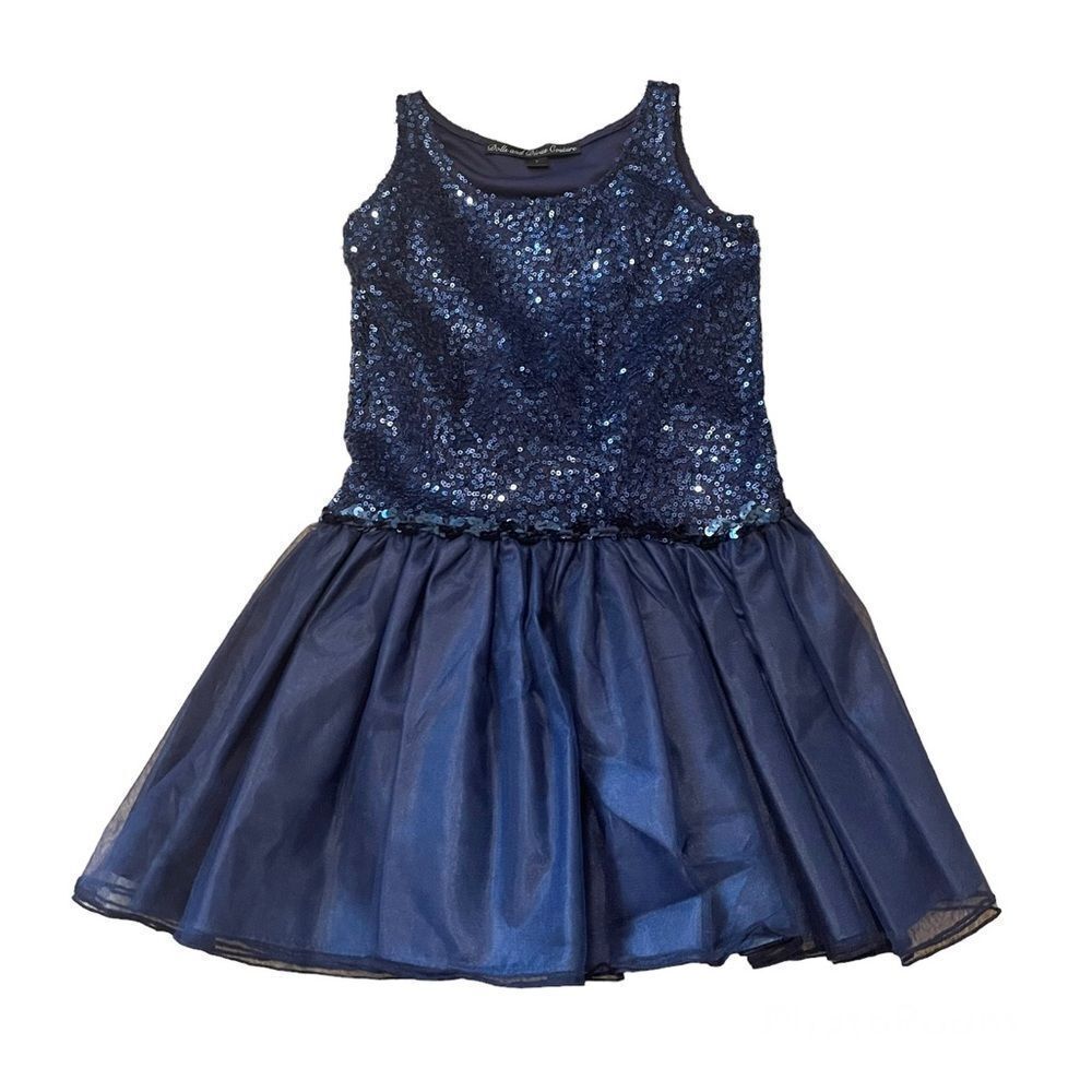 Dolls & Divas Couture Sequin Top Tulle Skirt Dress Navy 7